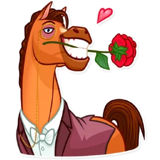 🌹-Gentleman Horse, Telegram Sticker