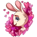 😍-Gentle Rabbit, Telegram Sticker