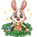 🤑-Gentle Rabbit, Telegram Sticker