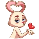 😘-Gentle Rabbit, Telegram Sticker