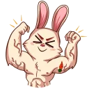 💪-Gentle Rabbit, Telegram Sticker