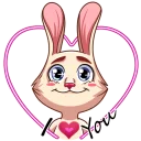 ❤-Gentle Rabbit, Telegram Sticker