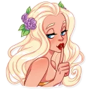 🤫-Girl in Love, Telegram Sticker