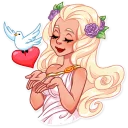 🕊-Girl in Love, Telegram Sticker