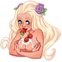 🍓-Girl in Love, Telegram Sticker