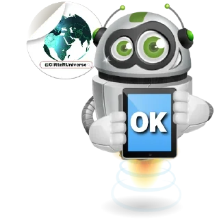 🆗️-Glitter BOT @GlitterUniverse, Telegram Sticker