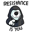 👈-Resistance Dog, Telegram Sticker
