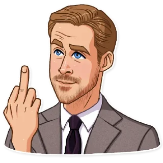 🖕-Ryan Gosling, Telegram Sticker