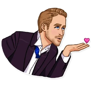 😘-Ryan Gosling, Telegram Sticker