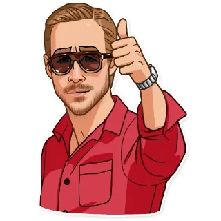 👍-Ryan Gosling, Telegram Sticker