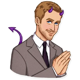 😈-Ryan Gosling, Telegram Sticker