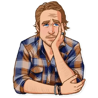 ☹️-Ryan Gosling, Telegram Sticker