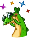 🤩-Green Lezard, Telegram Sticker