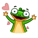 🥰-Green Lezard, Telegram Sticker
