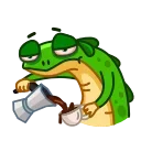 ☕️-Green Lezard, Telegram Sticker