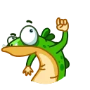 🤓-Green Lezard, Telegram Sticker