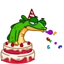 🥳-Green Lezard, Telegram Sticker