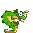 👋-Green Lezard, Telegram Sticker