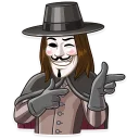 👈-Guy Fawkes, Telegram Sticker