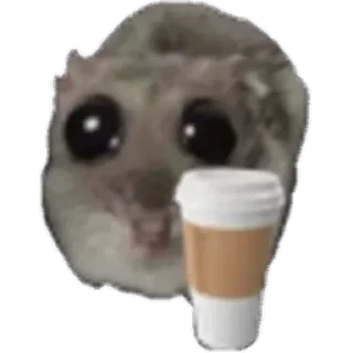 ☕️-sad hamster by weekkoi, Telegram Sticker
