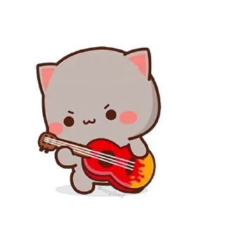 🎸-CuTIE CAT @HANGSEED, Telegram Sticker