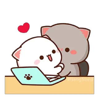 ❤️-CuTIE CAT @HANGSEED, Telegram Sticker