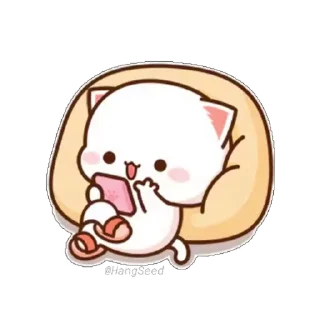 😌-CuTIE CAT @HANGSEED, Telegram Sticker