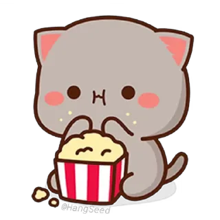 🍿-CuTIE CAT @HANGSEED, Telegram Sticker