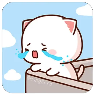 😭-CuTIE CAT @HANGSEED, Telegram Sticker