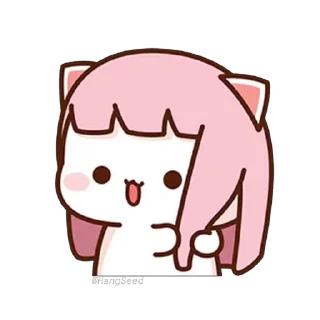 👩‍🦰-CuTIE CAT @HANGSEED, Telegram Sticker