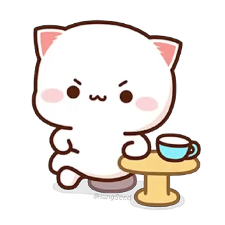 🤨-CuTIE CAT @HANGSEED, Telegram Sticker