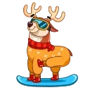 🏂-Happy New Deer, Telegram Sticker