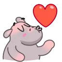 😘-Hopper the Hippo, Telegram Sticker