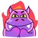 😈-Hopper the Hippo, Telegram Sticker