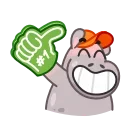 👍-Hopper the Hippo, Telegram Sticker