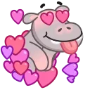 😍-Hopper the Hippo, Telegram Sticker