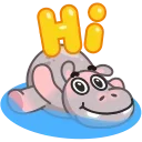 👋-Hopper the Hippo, Telegram Sticker