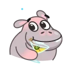 🥴-Hopper the Hippo, Telegram Sticker