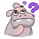 🤔-Hopper the Hippo, Telegram Sticker