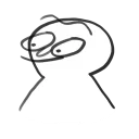 😀-disheveled idiot, Telegram Sticker