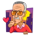 😘-Stan Lee, Telegram Sticker