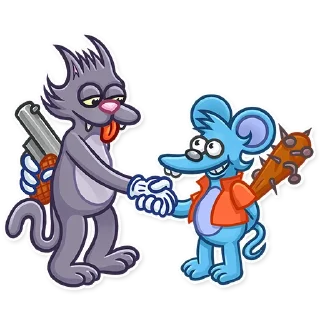 🤝-The Itchy & Scratchy, Telegram Sticker