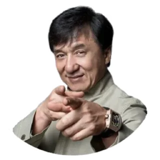👇-Jackie Chan, Telegram Sticker