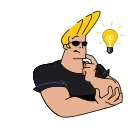 🤔-Johnny Bravo, Telegram Sticker