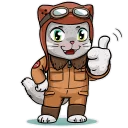 👍-Kamikaze Cat, Telegram Sticker
