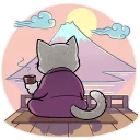 ☕-Kamikaze Cat, Telegram Sticker