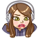 ☹-Russian Streaming Girl, Telegram Sticker