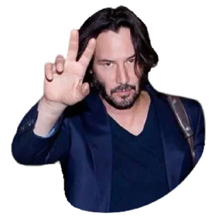 ✌-Keanu Reeves, Telegram Sticker