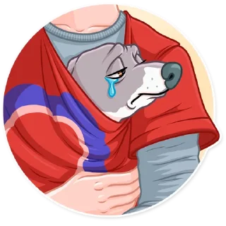 😢-Kermit The Dog, Telegram Sticker