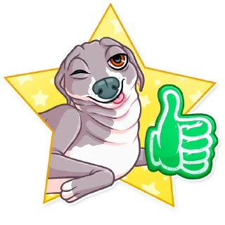 👍-Kermit The Dog, Telegram Sticker